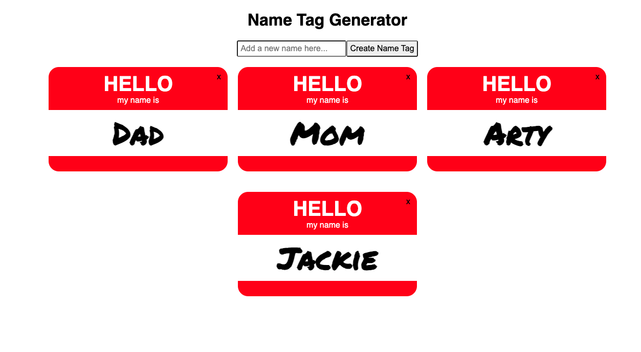 Name Tag App